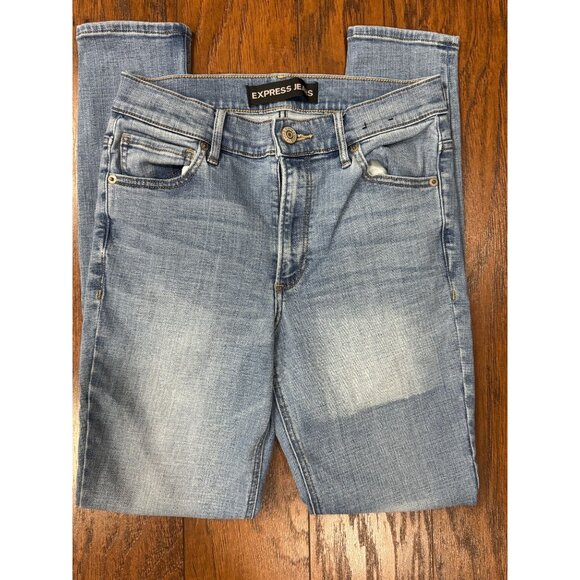 Express Jeans Womens 4R Blue High Rise Legging Performance Stretch Skinny Pants - Picture 2 of 10